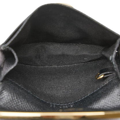 Salvatore Ferragamo Gancini Card Case In Black Leather