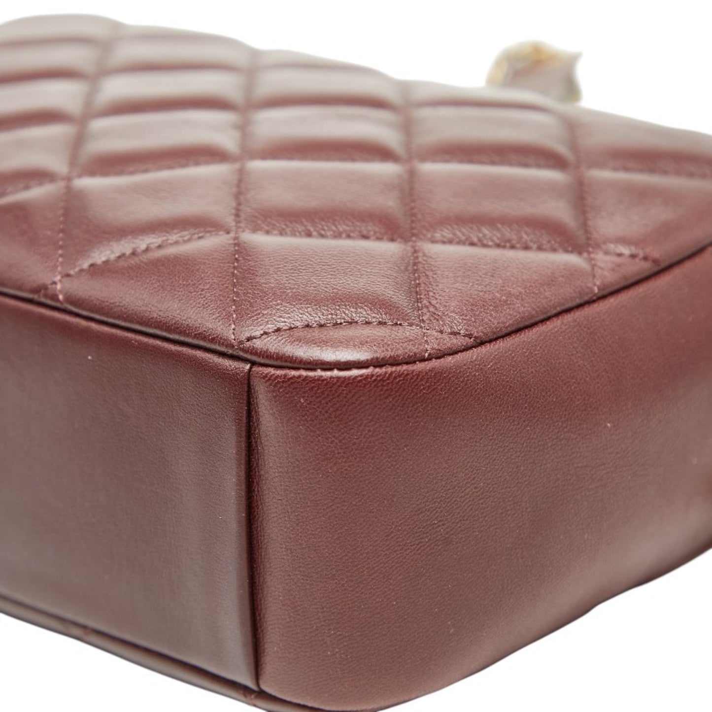 Chanel Matelasse Coco Mark Chain Shoulder Bag Pochette In Bordeaux