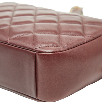 Chanel Matelasse Coco Mark Chain Shoulder Bag Pochette In Bordeaux