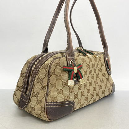 Gucci Gg Canvas Sherry Line Princess Shoulder Bag 161720 Brown