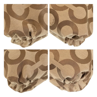 Coach Op Art Beige Purple Gold Hardware Canvas Tote Bag Shoulder