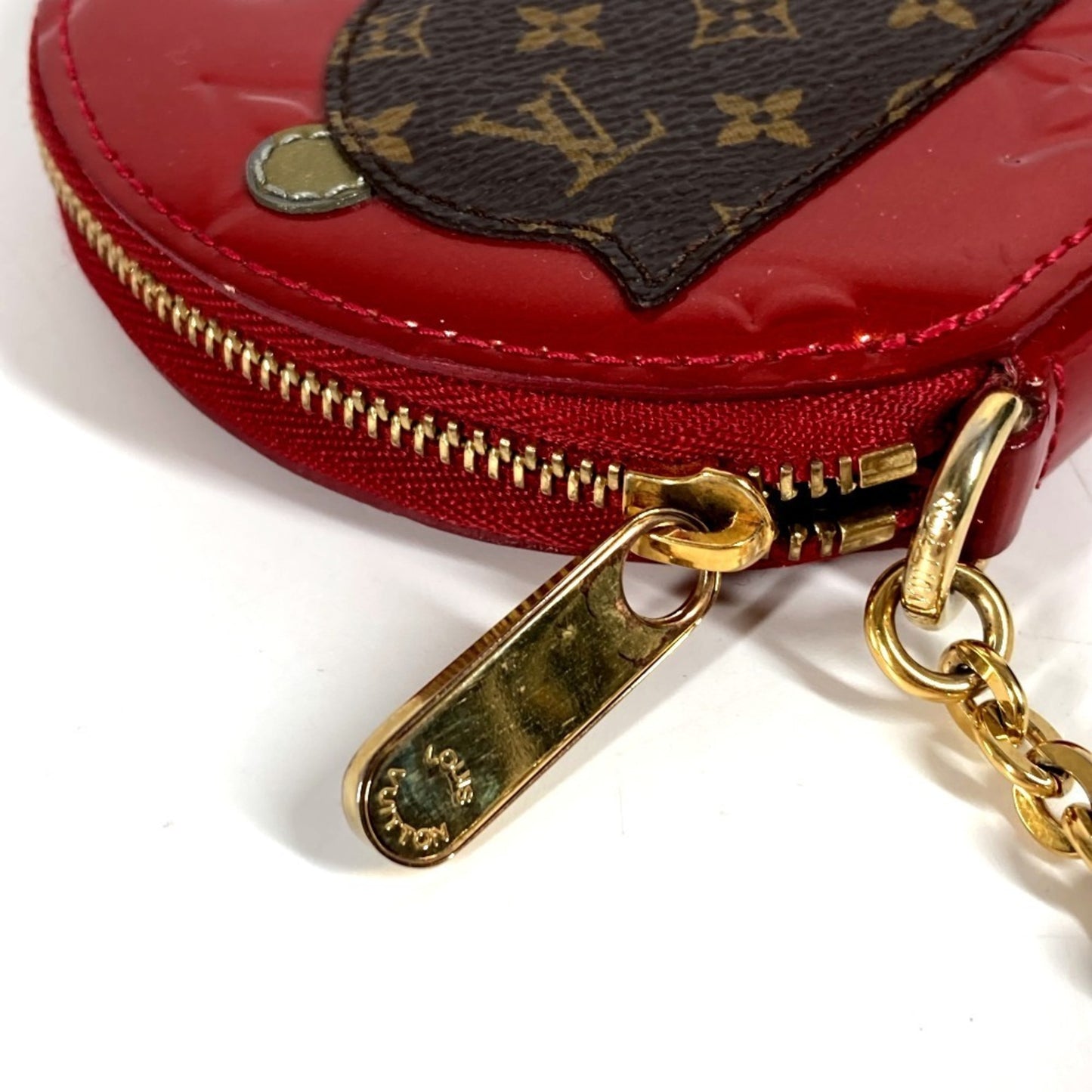 Louis Vuitton M91389 Monogram Vernis Porte-Monnaie Lapin Rabbit Animal Coin Purse Wallet Chain