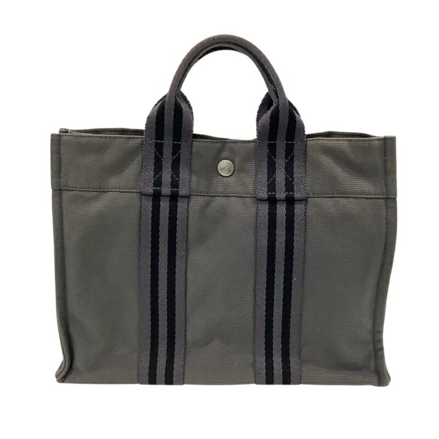 Hermes Herms Foul Tote Pm Gray Canvas Bag (Handbag/Mini Tote)