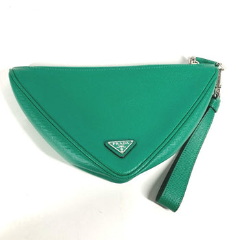 Prada 2Ne054 Embossed Triangle Plate Pouch Clutch Bag