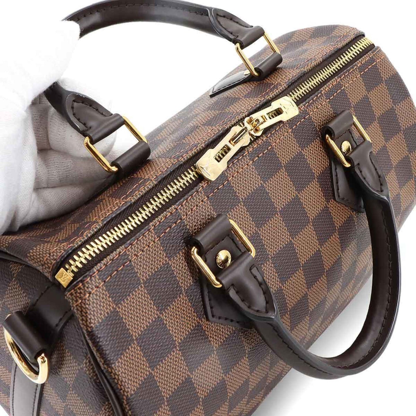 Louis Vuitton Damier Speedy Bandouliere 25 2-Way Ebene Handbag N41368 Rfid