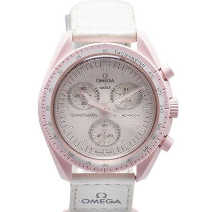 Omega X Swatch Moonswatch Mission To Venus Watch So33P100 Quartz White Dial Ceramic Nylon