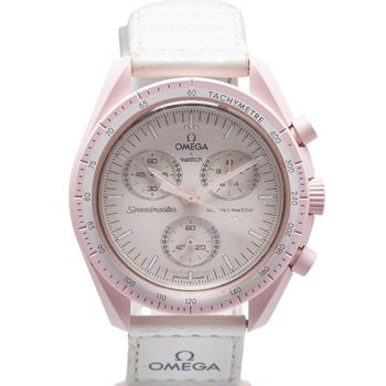 Omega X Swatch Moonswatch Mission To Venus Watch So33P100 Quartz White Dial Ceramic Nylon