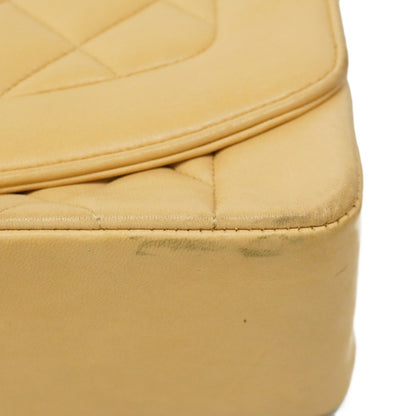 Chanel Diana Matelasse Chain Shoulder Bag In Beige Lambskin