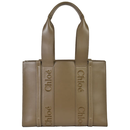Chlo Chloe Woody Medium Tote Bag Calf Army Green