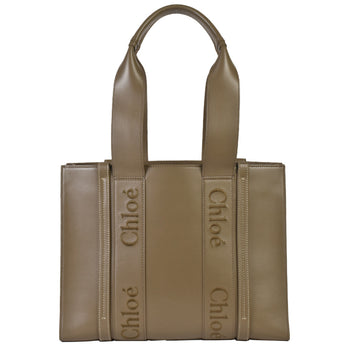 Chlo Chloe Woody Medium Tote Bag Calf Army Green