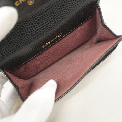 Chanel Matelasse Business Card Case In Caviar Leather