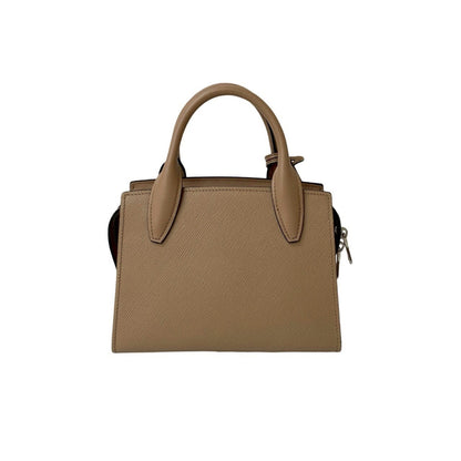 Prada Kristen Triangle Logo Hardware Saffiano Leather 2-Way Handbag/Shoulder Bag Beige 45339