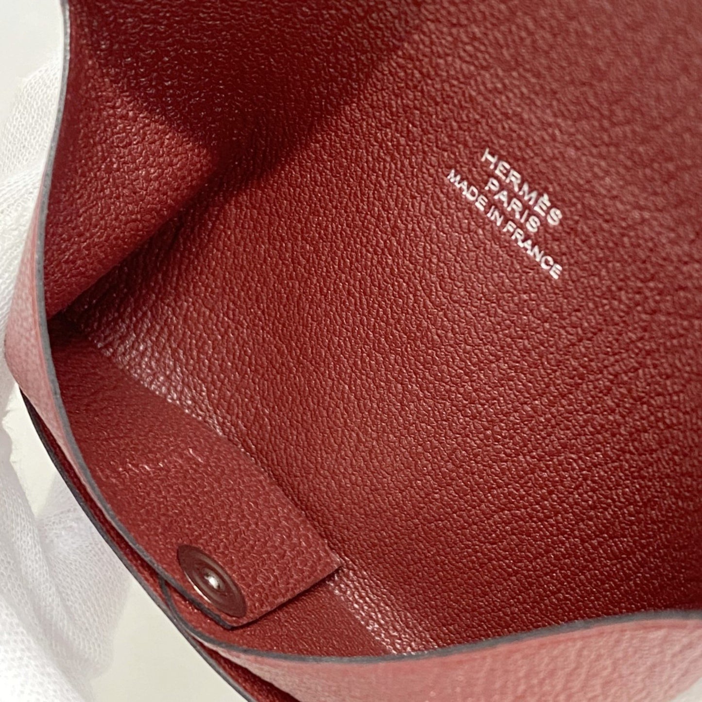 Hermes Herms Calvi Duo Chevre Card Case In Bordeaux