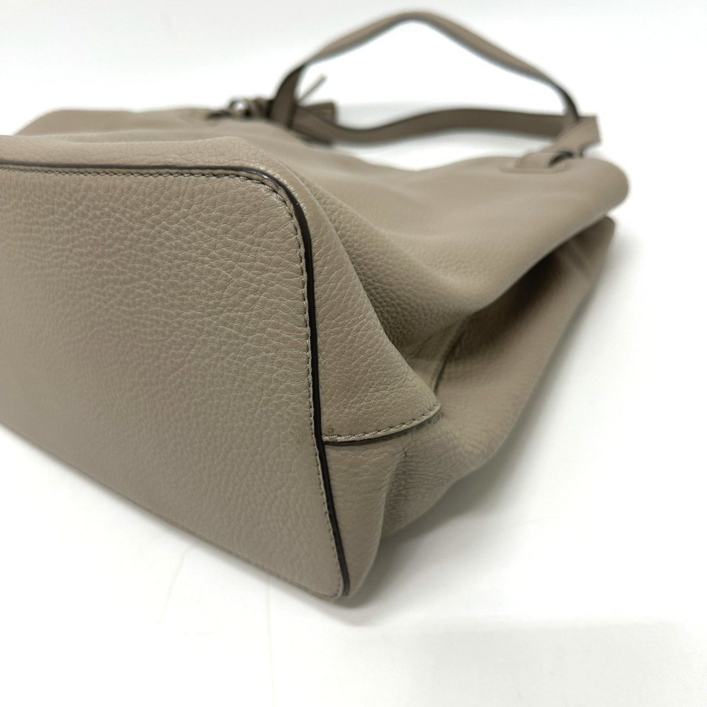 Tory Burch Logo Tote Bag Handbag Shoulder Leather