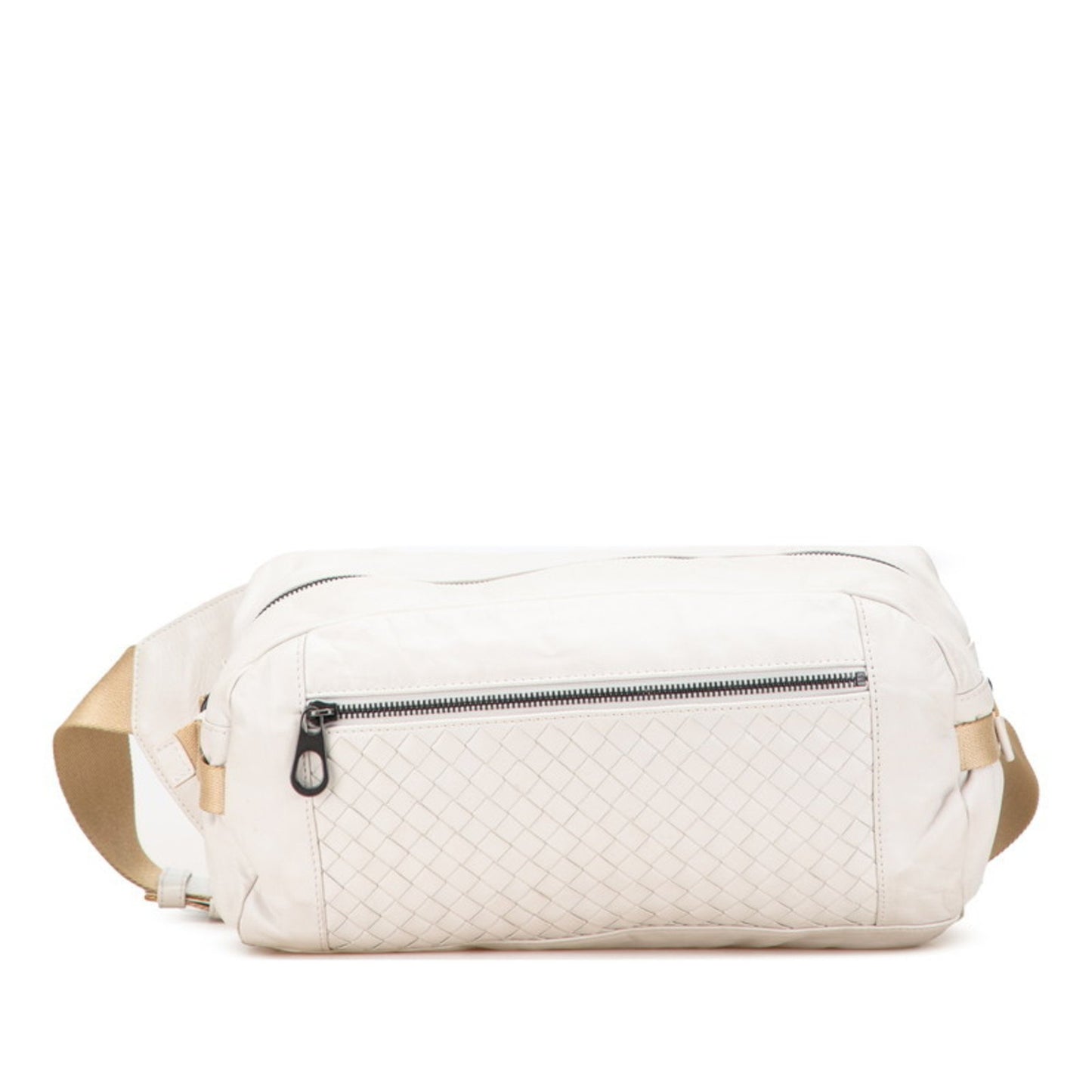 Bottega Veneta Intrecciato Waist Bag In White