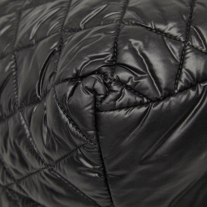 Chanel Coco Mark Cocoon Matelasse Handbag Tote Bag Black Nylon Leather