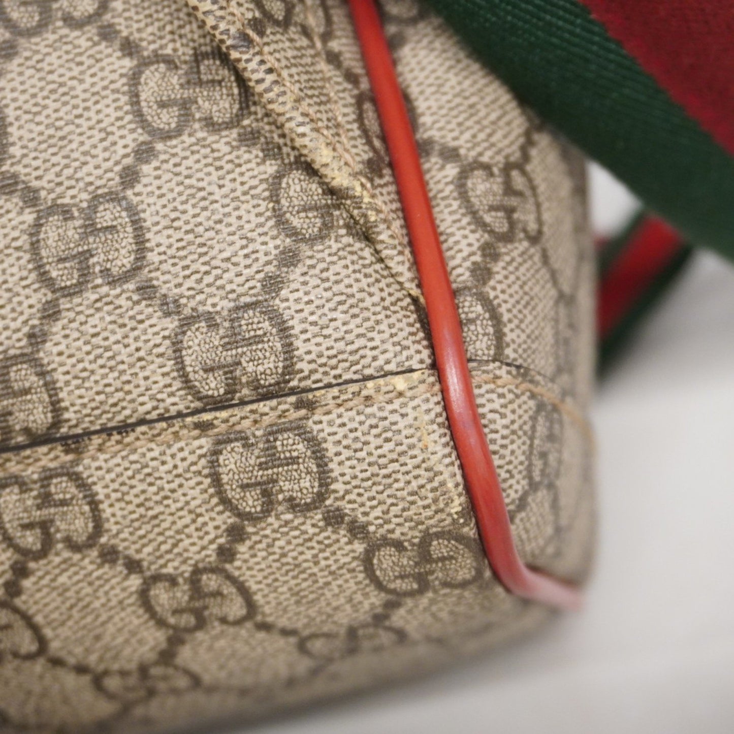 Gucci Backpack/Daypack Gg Supreme Sherry Line 427042 Beige Red