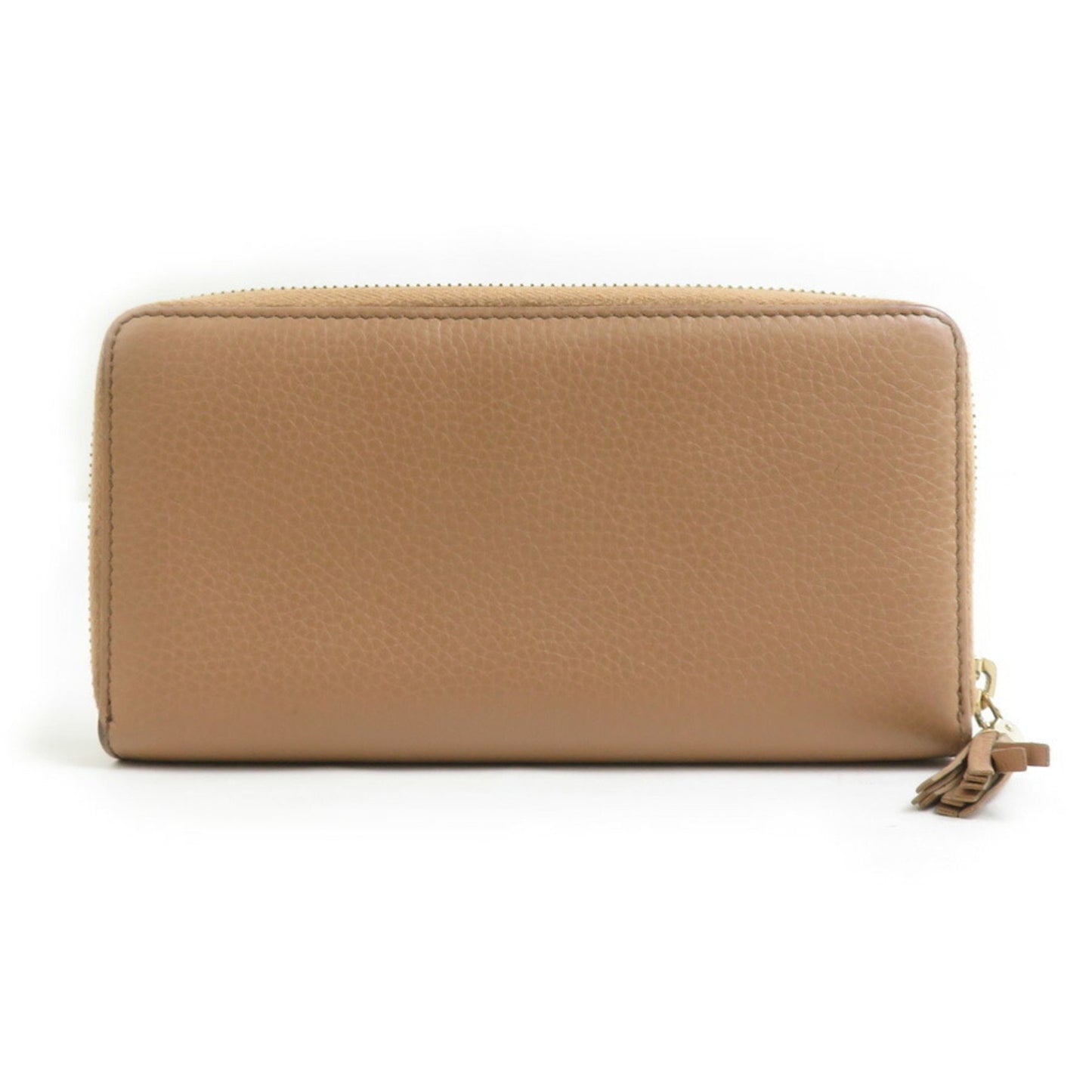 Gucci Soho Round Long Wallet In Beige And Gold Leather