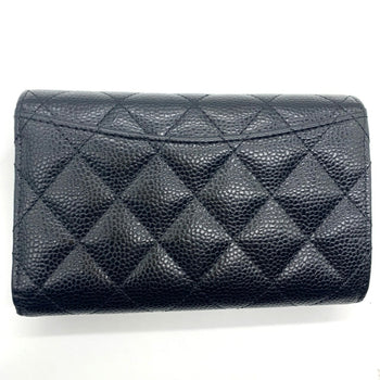 Chanel Matelasse Medium Flap Wallet Tri-Fold Caviar Skin Black Ap0232 Chanel