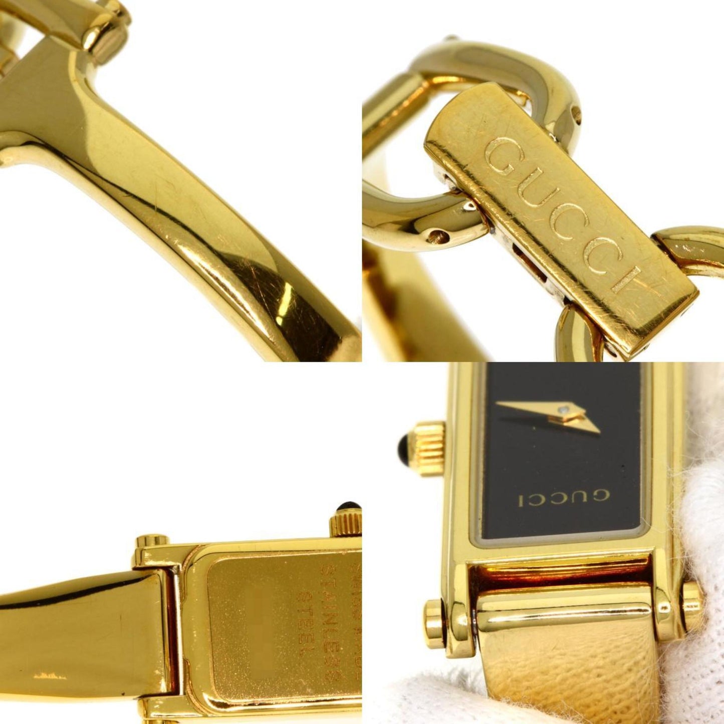 Gucci 1500L Square Face Watch Gp/Gp