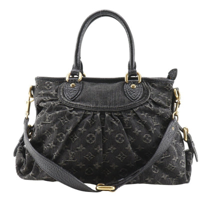 Louis Vuitton Neo Cavi Mm Handbag Shoulder M95351 Monogram Denim 2007 Black Sd3007 2Way A5