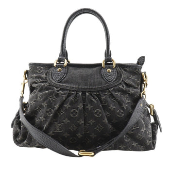 Louis Vuitton Neo Cavi Mm Handbag Shoulder M95351 Monogram Denim 2007 Black Sd3007 2Way A5