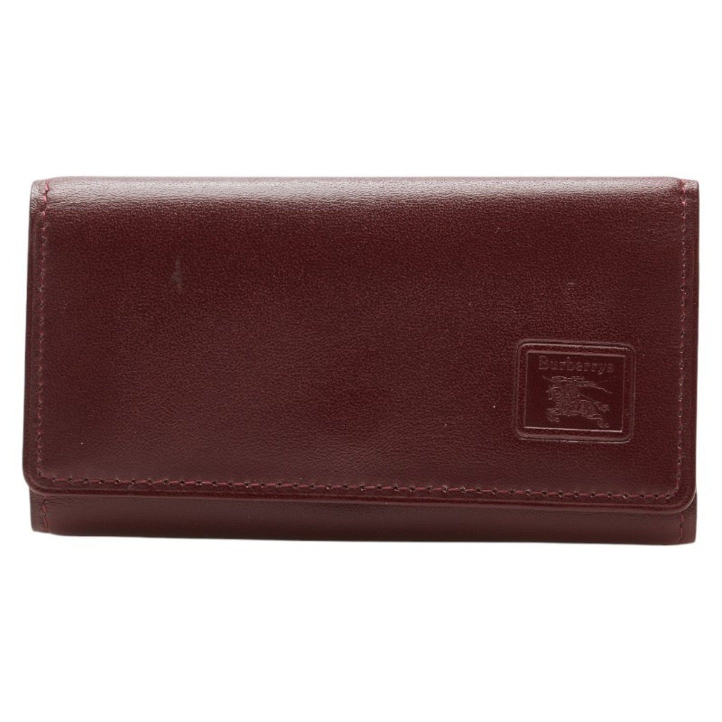 Burberry Nova Check 3-Ring Key Case In Wine Red
