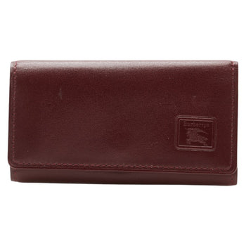 Burberry Nova Check 3-Ring Key Case In Wine Red