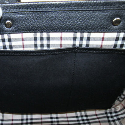 Burberry Handbag Black Leather Nova Check