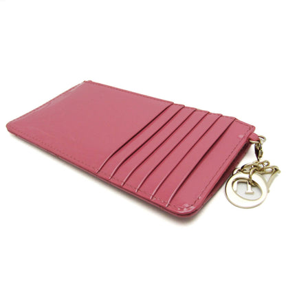 Christian Dior Lady Dior Cannage Coin Case S0478Ovrb Patent Leather Card Case Pink