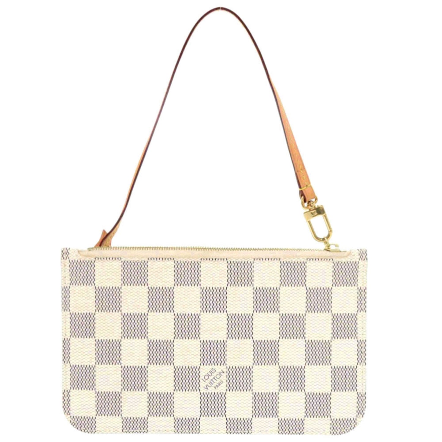 Louis Vuitton Neverfull Pouch Pm Damier Azur White Lv 1304 Louis Vuitton