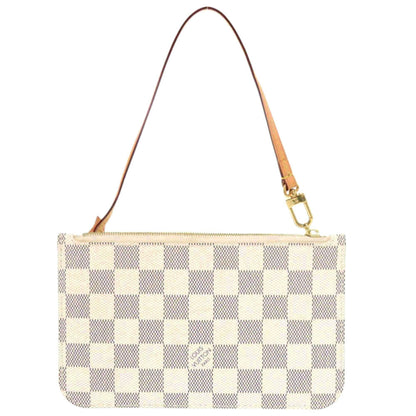Louis Vuitton Neverfull Pouch Pm Damier Azur White Lv 1304 Louis Vuitton