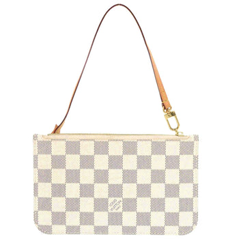 Louis Vuitton Neverfull Pouch Pm Damier Azur White Lv 1304 Louis Vuitton
