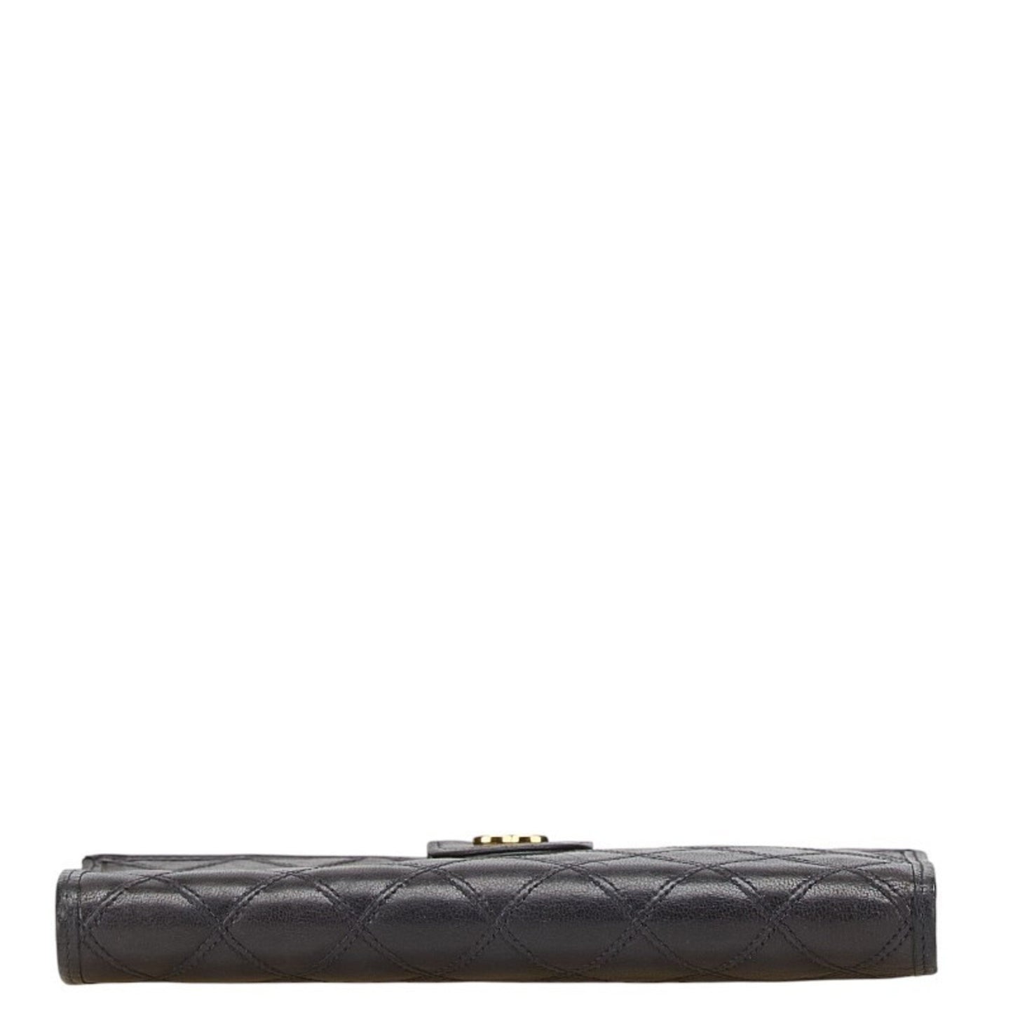 Chanel Bicolor Coco Mark Clasp Long Wallet In Black Lambskin