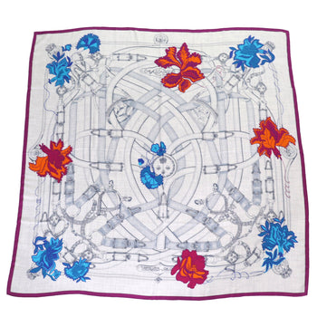 Hermes Cavalcadour Fleuri Ruffled Cashmere And Silk Shawl/Scarf