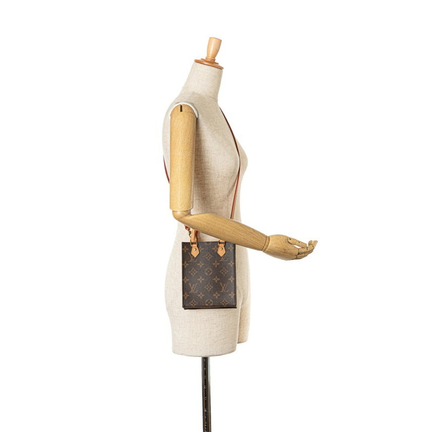 Louis Vuitton Monogram Petite Sac Plat Handbag Shoulder Bag M69442 Brown Pvc Leather