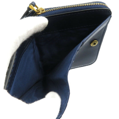 Christian Dior Bee Leather Navy Bi-Fold Wallet 1128