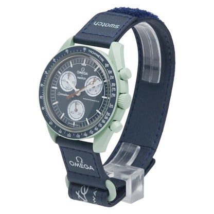 Omega X Swatch Moonswatch Mission On Earth Watch So33G100 Quartz Navy Dial Ceramic Nylon