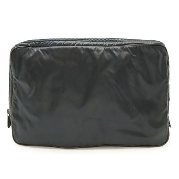 Bottega Veneta Bottega Veneta Second Bag Clutch Travel Pouch Nylon Leather Black Dark Brown