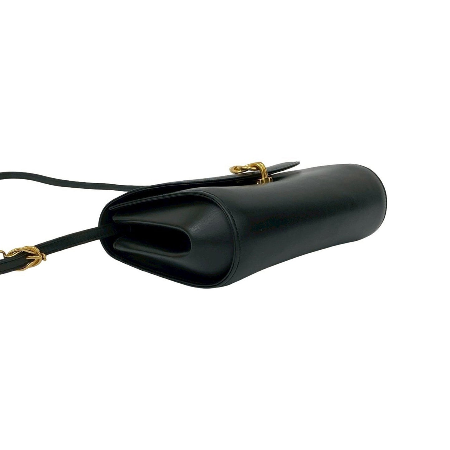 Gucci Old Gucci Vintage Calf Leather Mini Shoulder Bag/Pochette/Sacoche Black 16547