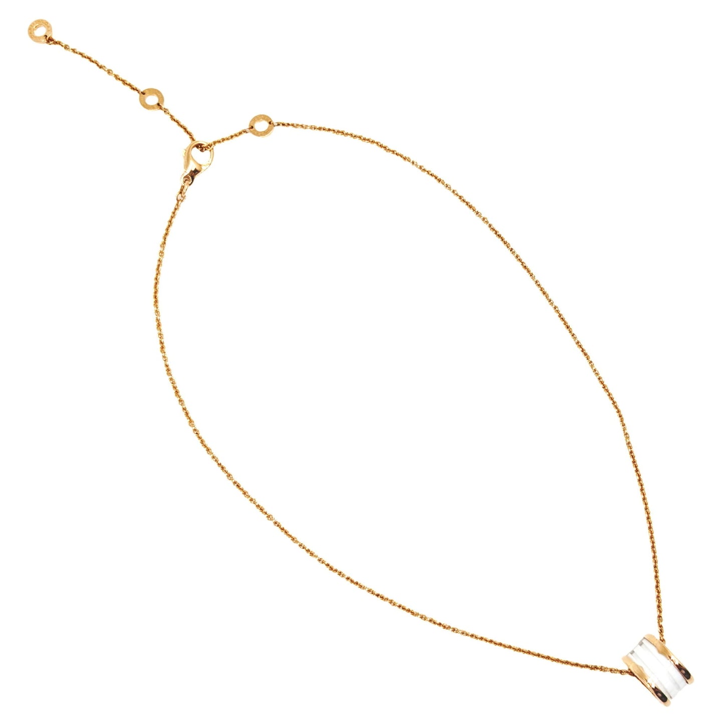Bvlgari B-Zero 1 Necklace In 18K White Ceramic With 750 K Gold
