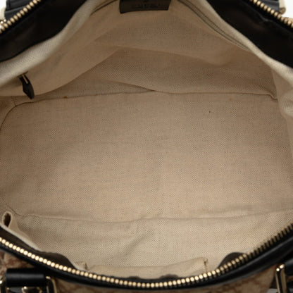 Gucci Diamante Sukey Handbag Shoulder Bag 247902 Beige Black Canvas Leather