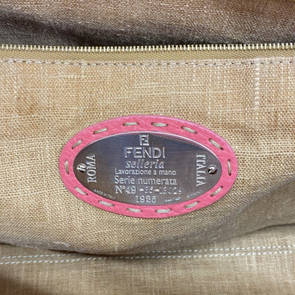 Fendi Selleria Leather Tote Bag In Pink