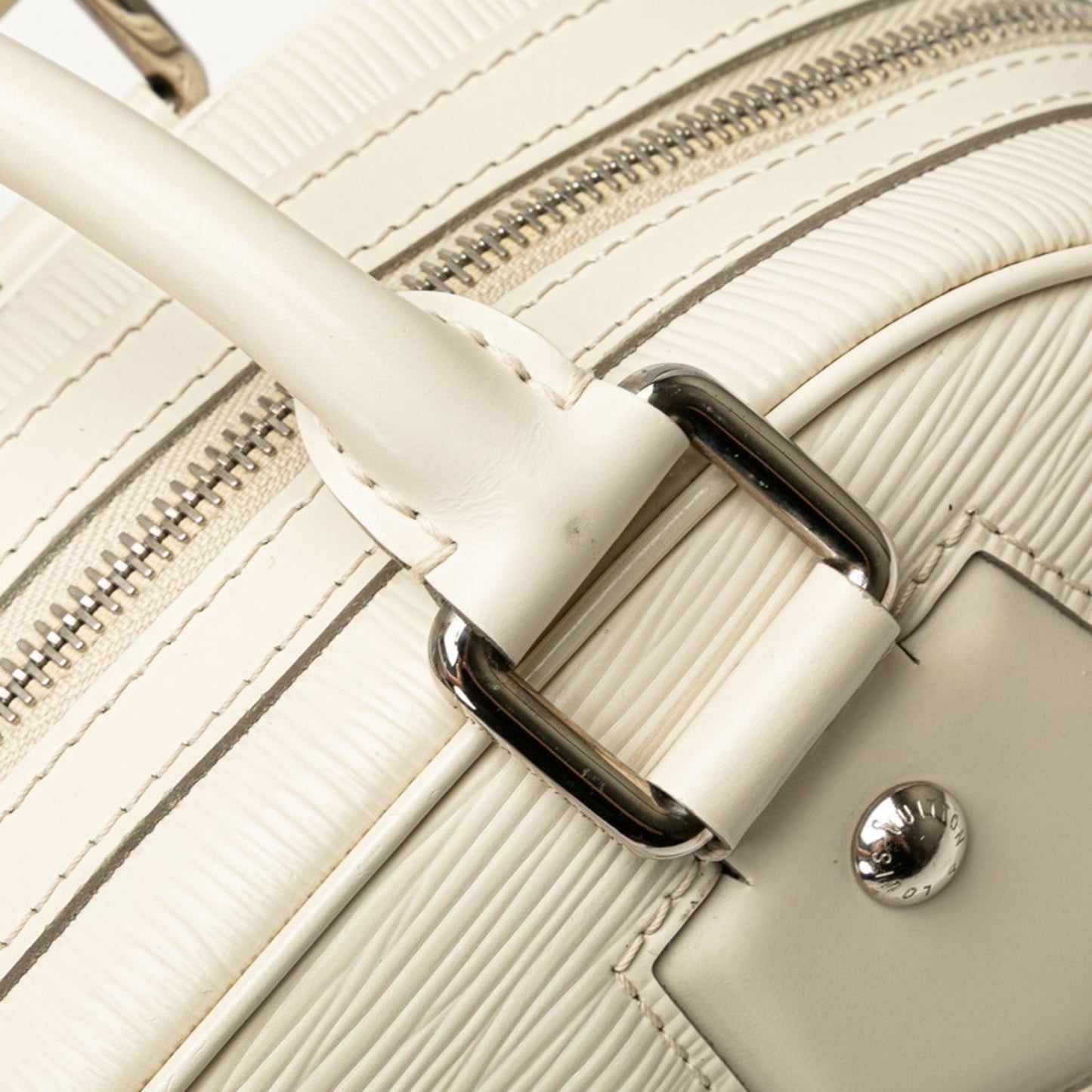 Louis Vuitton Epi Bowling Montaigne Pm Handbag M5932J Ivory White Leather