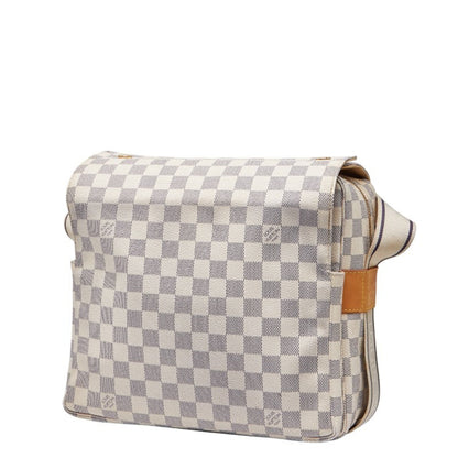 Louis Vuitton Damier Azur Naviglio Shoulder Bag N51189 White Leather