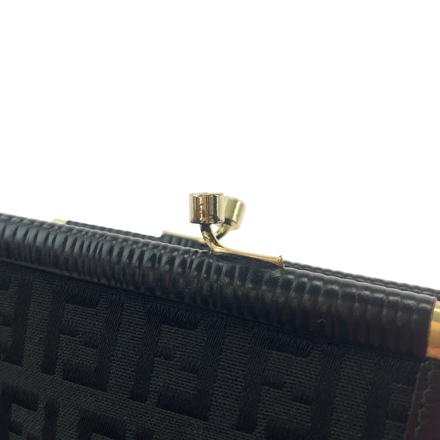 Fendi Vintage Zucca Black Gold Hardware Canvas Wallet/Coin Case Compact Wallet