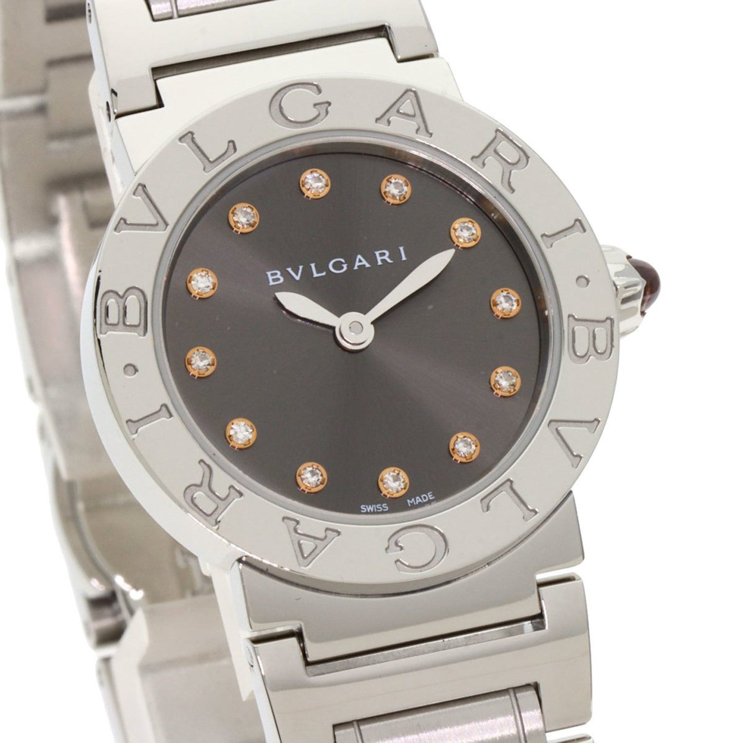 Bvlgari Bbl26C6Ss 12 12P Diamond Watch Stainless Steel Ss