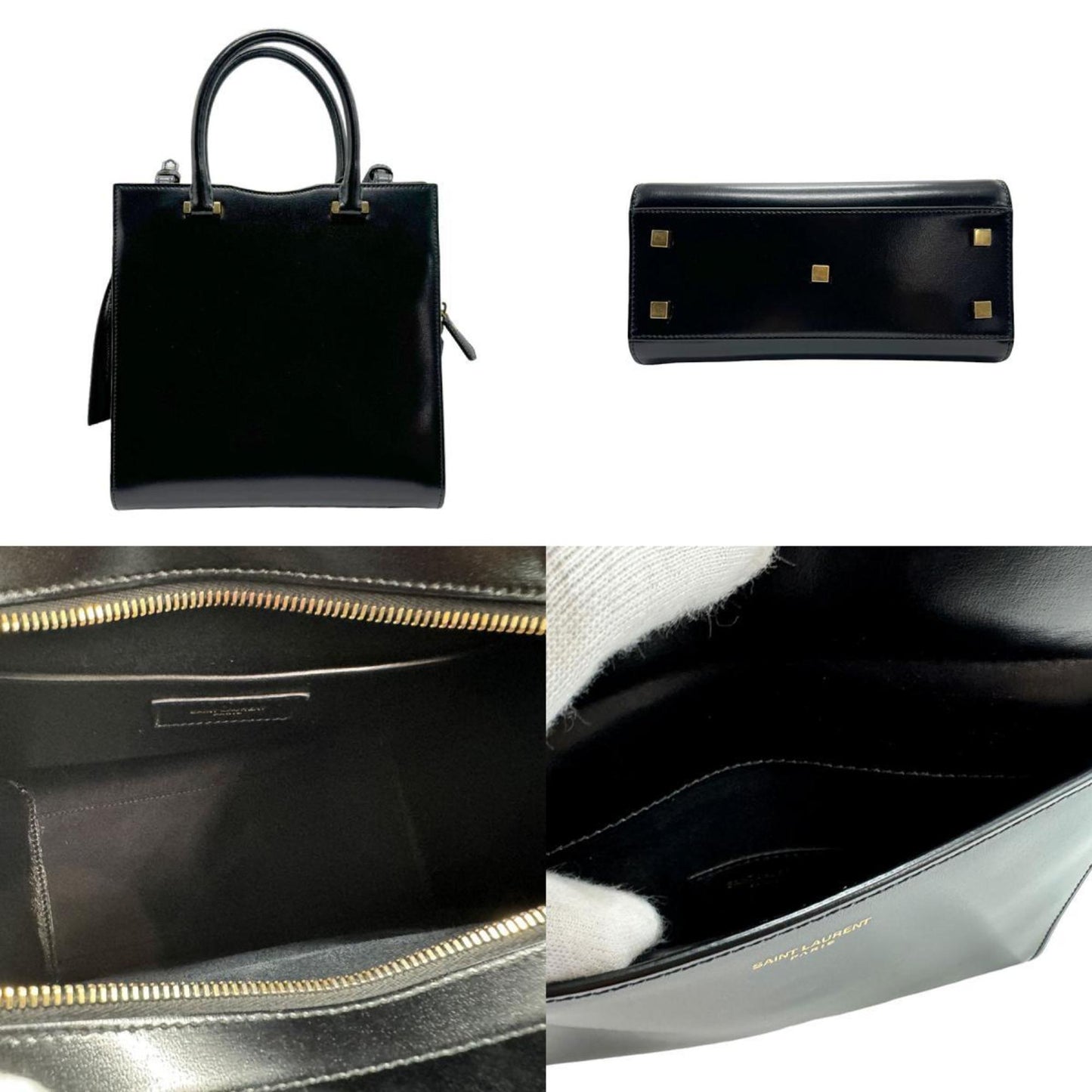 Saint Laurent Saint Laurent Handbag Shoulder Bag Uptown Small Leather Black Gold