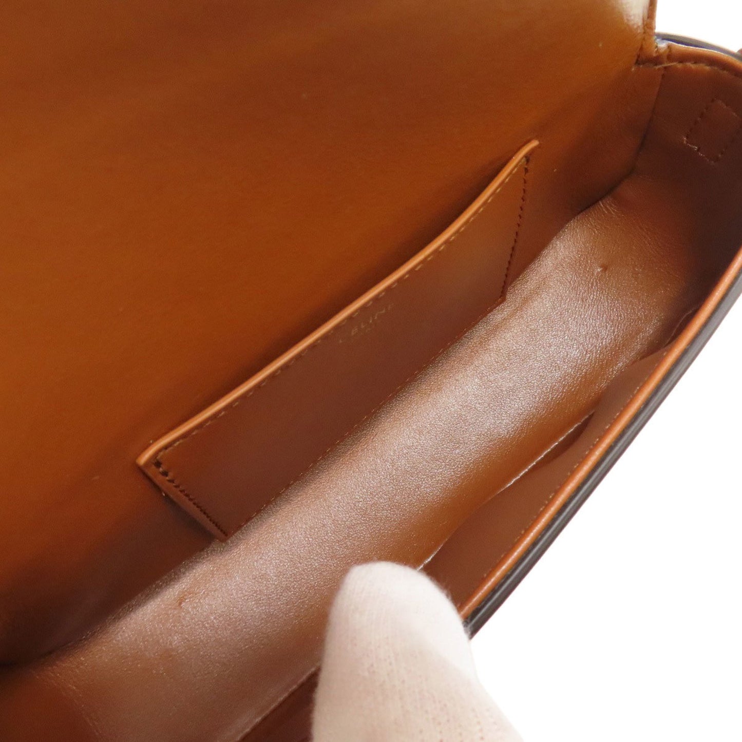 Celine Cadena Motif Shoulder Bag In Calf Leather