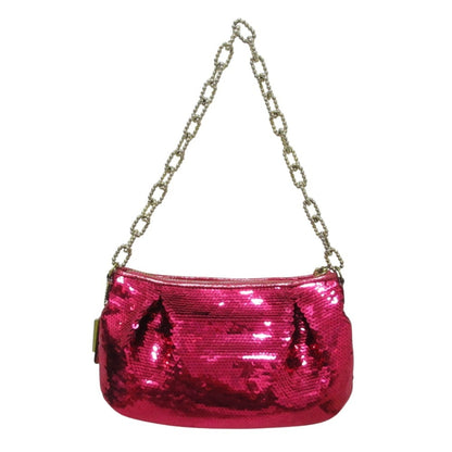Coach Sequin Accessory Pouch Party Bag Chain Handbag 14368 Pink